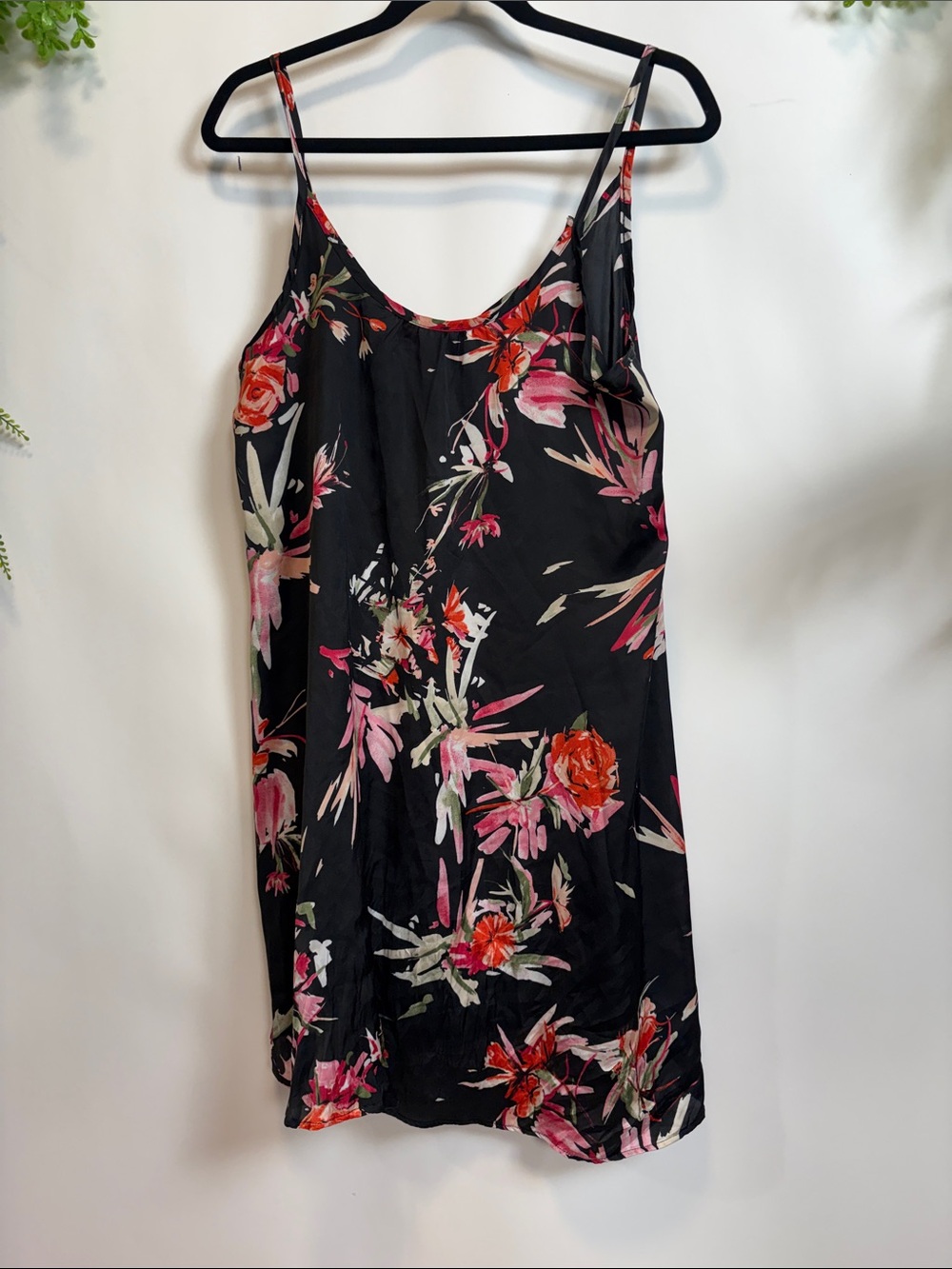Floral Black Slip Cami - Women's Lightweight Tank